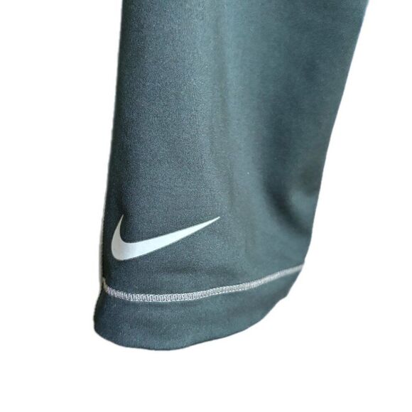 Nike Pants Women L Dri Fit Cropped Running Yoga Joggers Spandex Black Gray - Picture 7 of 12